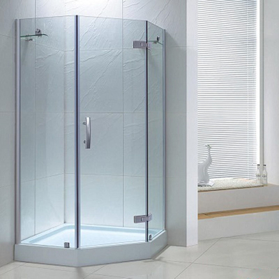 Villa Shower Room with Textured Glass Corner Doorframe and Plexi Glass Acrylic Enclosure