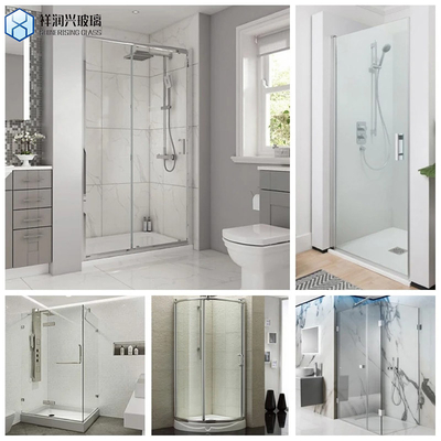 Frameless Fluted Glass Bathroom Door with Laminated Layers and Shower Panel Technique