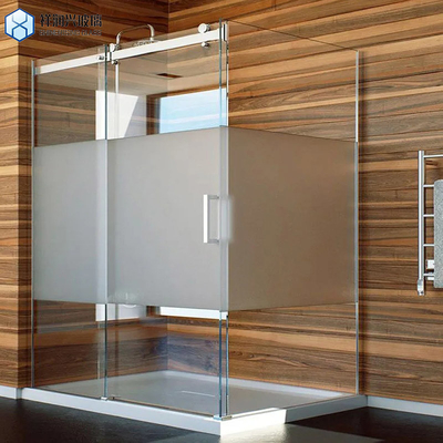 Frameless Fluted Glass Bathroom Door with Laminated Layers and Shower Panel Technique