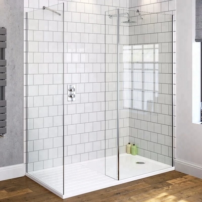 Fan Shape Two Sliding Doors Shower Cabin with Tempered Glass and Customized Request