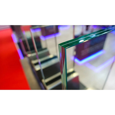 Handrailing Glass Stairs with Flat Polished Edge Work and Tempered Laminated Glass