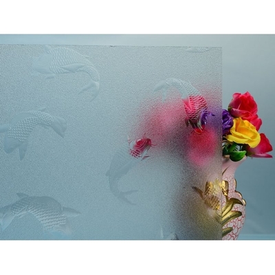 Glass Decorative Acid Etched Clear Pattern Frosted Glass 2134X3300mm Folded Unfolded