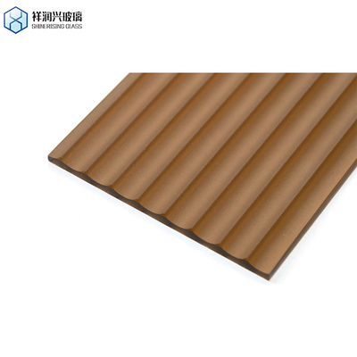 3mm-16mm Shinerising Pattern Art Glass Bathroom Door Kitchen Special Modern Style Brown Embossed Glass SGS Tested