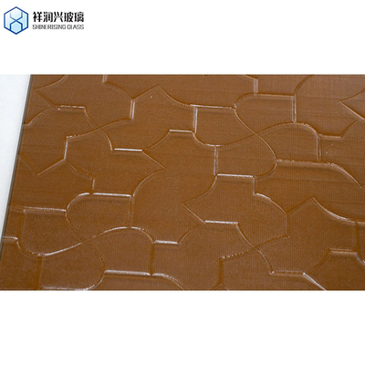 7-14 Days Delivery Decorative Brown Embossed Glass with Flora Pattern 4-8mm Thickness