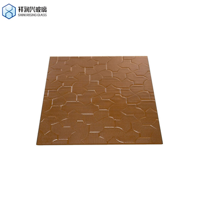 Shinerising Decorative Glass Glass 's Brown Embossed Glass with and 8 Mohs Hardness