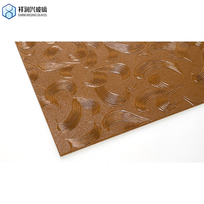 Solid Structure Brown Custom Privacy Glass Window Patterns Art Glass Embossed Glass