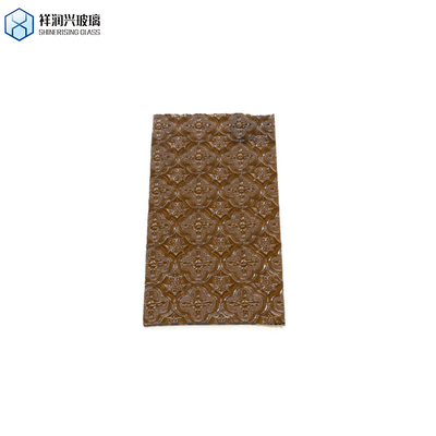 Translucent Kitchen Windows 8mm Thickness Rain/Diamond/Water Glass with Brown Pattern