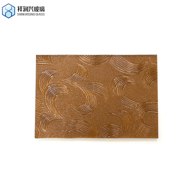Solid Structure Decorative Glass with Brown Embossed Design and 3mm 4mm 5mm Thickness