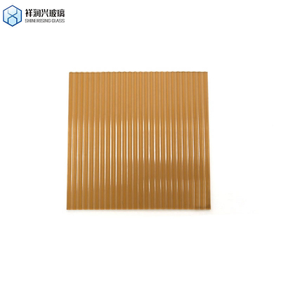 Customized Decorative Glass Brown Embossed Pattern Glass with and Acid Etched Design
