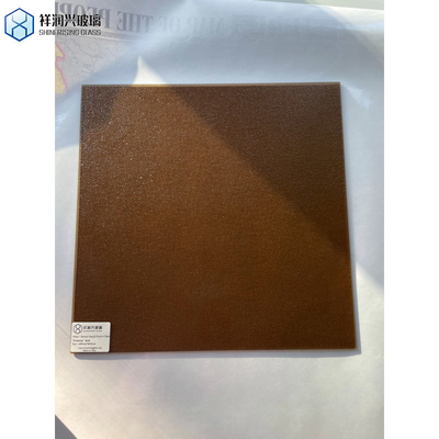 Customized Golden Bronze Color Nashiji Pattern Glass with Flat Polished Edge Work