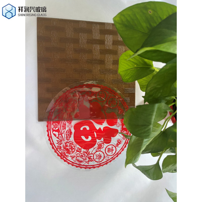 Customized Golden Bronze Color Nashiji Pattern Glass with Flat Polished Edge Work