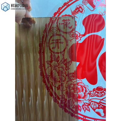 Decorative Fluted Patterned Glass in Bronze Blue Green Clear with Rain Dots Design