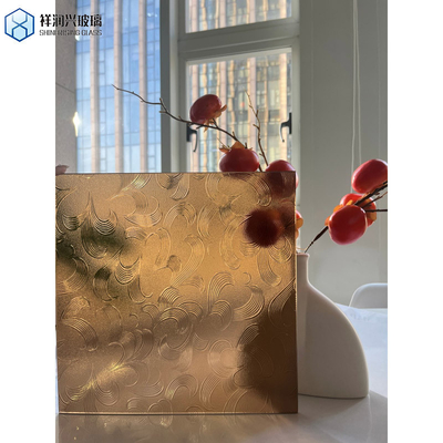 Flat Polished Bronze Bamboo Patterned Glass for Customized Thickness Requirement