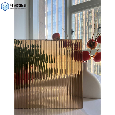 Flat Polished Bronze Bamboo Patterned Glass for Customized Thickness Requirement