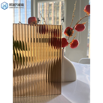 Flat Polished Bronze Bamboo Patterned Glass for Customized Thickness Requirement