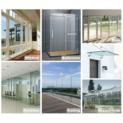 Translucent Refraction Pattern Flat Polished Edge Glass Door for CE Approval at Changhong