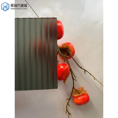 Living Room Bronze Moran Patterned Glass with Flat Polished Edge Work CE Certificate