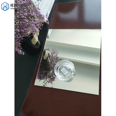 European Brown Custom Shape Make up Mirror Station for Salon Furniture 1-6mm Cut Size