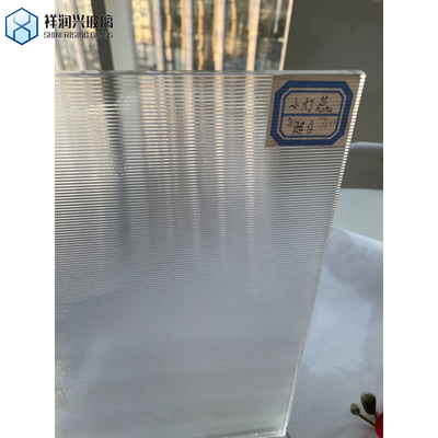 Customize 6mm Golden Yellow Fusing Embossed Patterned Rolled Art Decor Glass for Bathroom