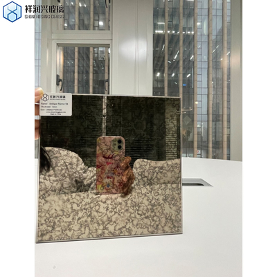 Decorative Mirror with Vintage Style Building Stained Mirror and Flat Polished Edge