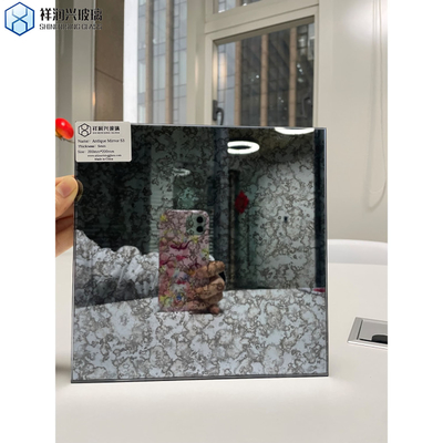 Decorative Mirror with Vintage Style Building Stained Mirror and Flat Polished Edge