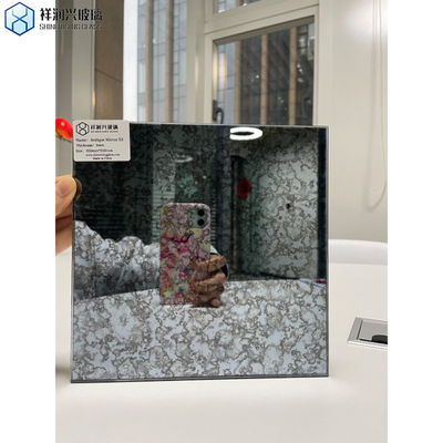 Decorative Mirror with Vintage Style Building Stained Mirror and Flat Polished Edge