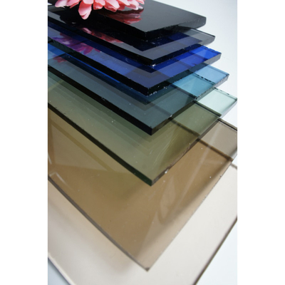 4mm 5mm 6mm 8mm Tinted Bronze Blue Smoke Tempered Building Glass with Solid Structure