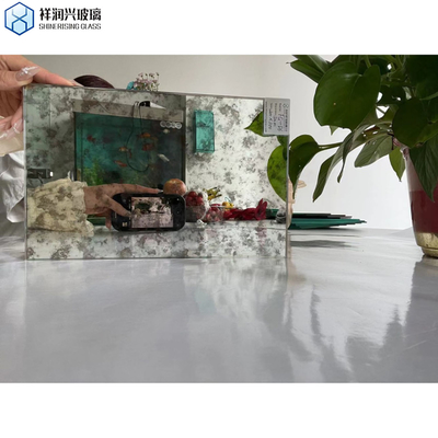 Flat Polished Edge Work Silver Smoky Bevel Antique Mirror Glass for Hotel Competitive