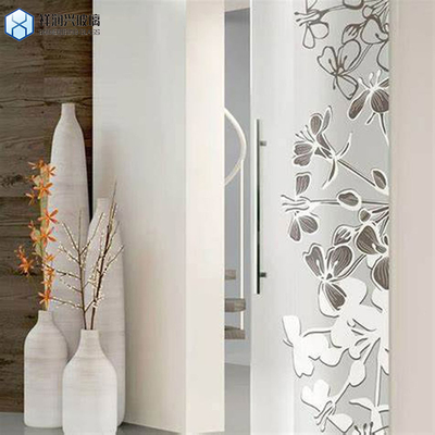 3mm-19mm Thickness Flat Tempered Glass Ice Flower Pattern Door for Building Decoration