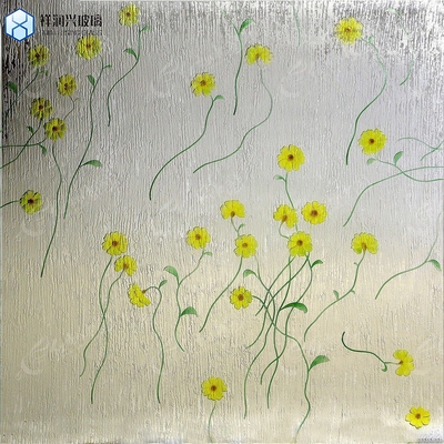 Door Railing Glass Clear and Extra Clear Acid Etched Laminated Glass with Sandblasting