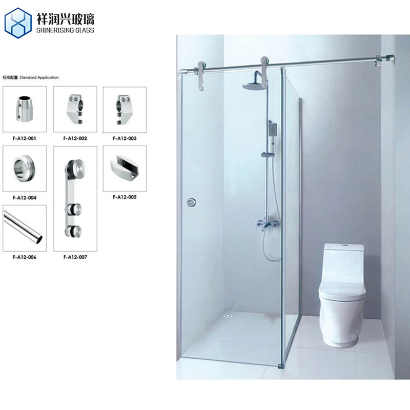 Double Sliding Door Bathroom Shower Room with Clear Tempered Glass and Aluminum Alloy Frame