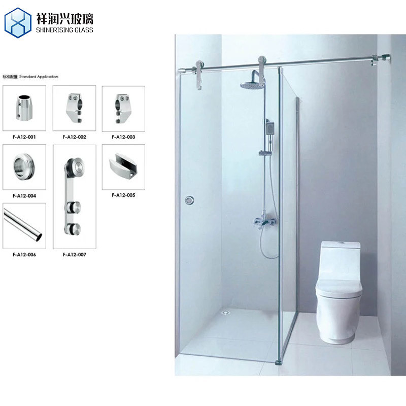 Stainless Steel Handle Shower Doors Bypass Sliding Bathroom Frame at Affordable Cost