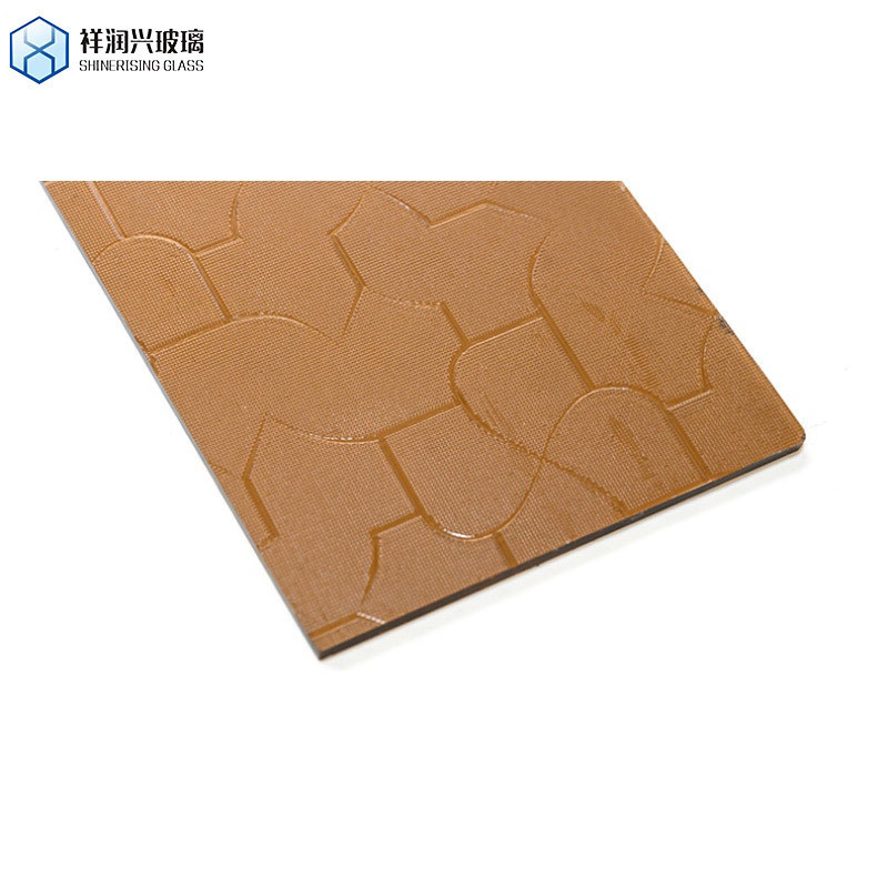 Solid Structure Decorative Glass with Brown Embossed Design and 3mm 4mm 5mm Thickness