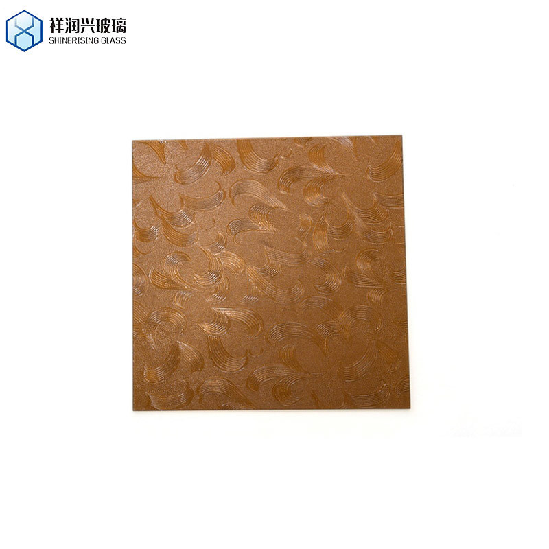 Hotel Art Decorative Items Float Glass Brown Embossed Glass with Qingdao Pattern