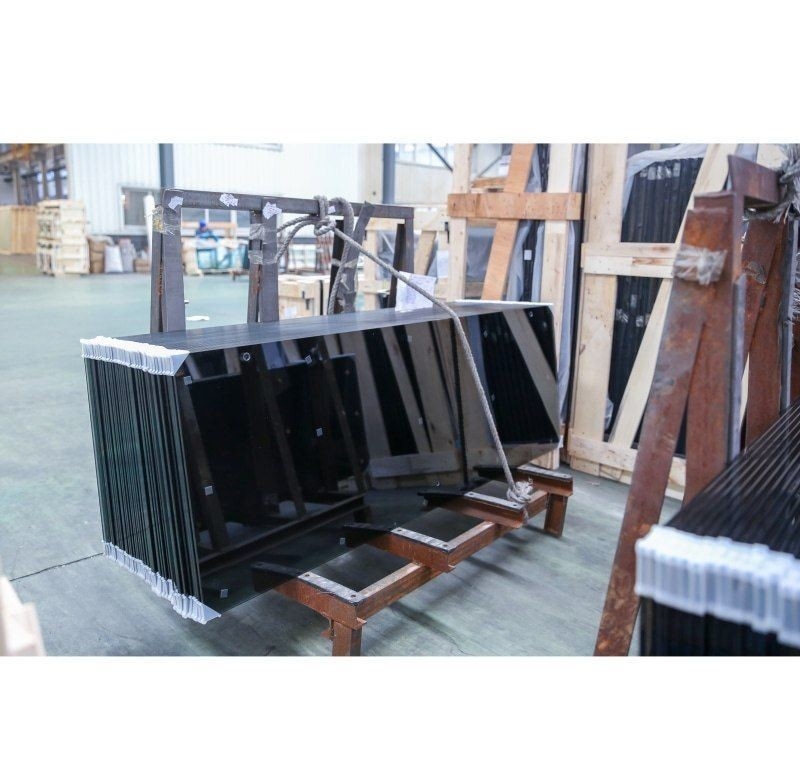 Steel Degree Tempered Glass Sliding Door for Bathing Room Railing in Flat Design