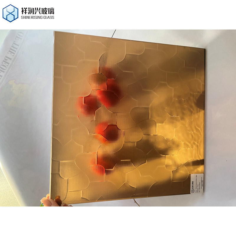Hot Item Bronze Patterned Figured Glass with Solid Color