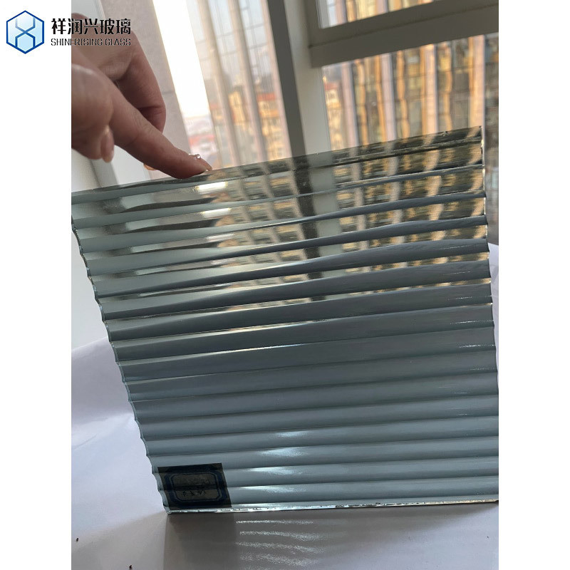 Solid Grey Tinted Moru Patterned Tempered Glass Fluted Moru for Bathroom Living Room
