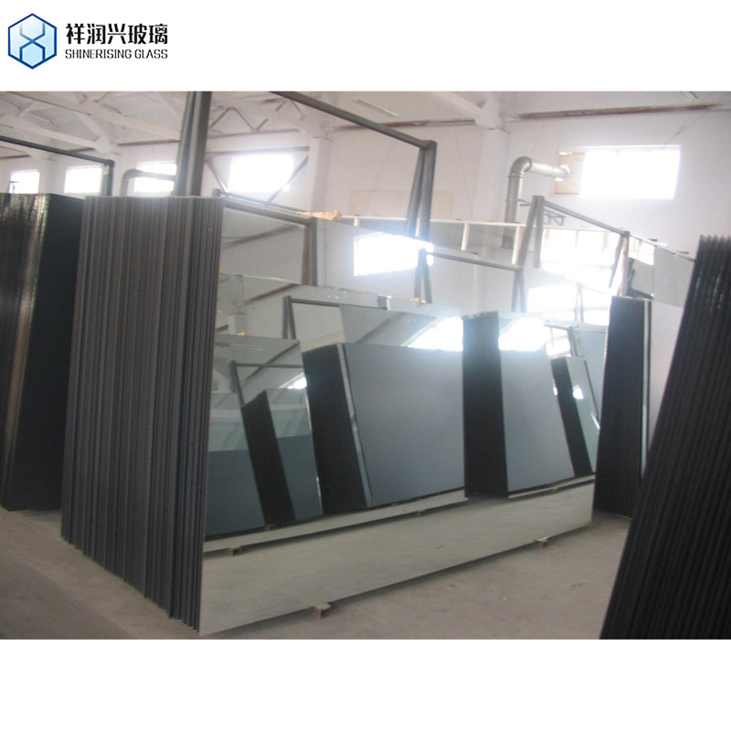 Plain Wall Aluminum Mirror Glass in Silver Finish Sheet Glass with Flat Polished Edge Work
