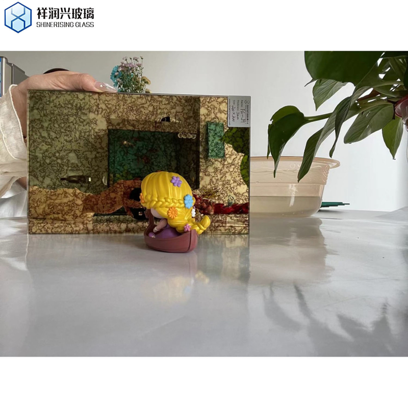 Flat Polished Antique Metal Decor Wall Mirror with Tempered Glass and Float Glass Tiles