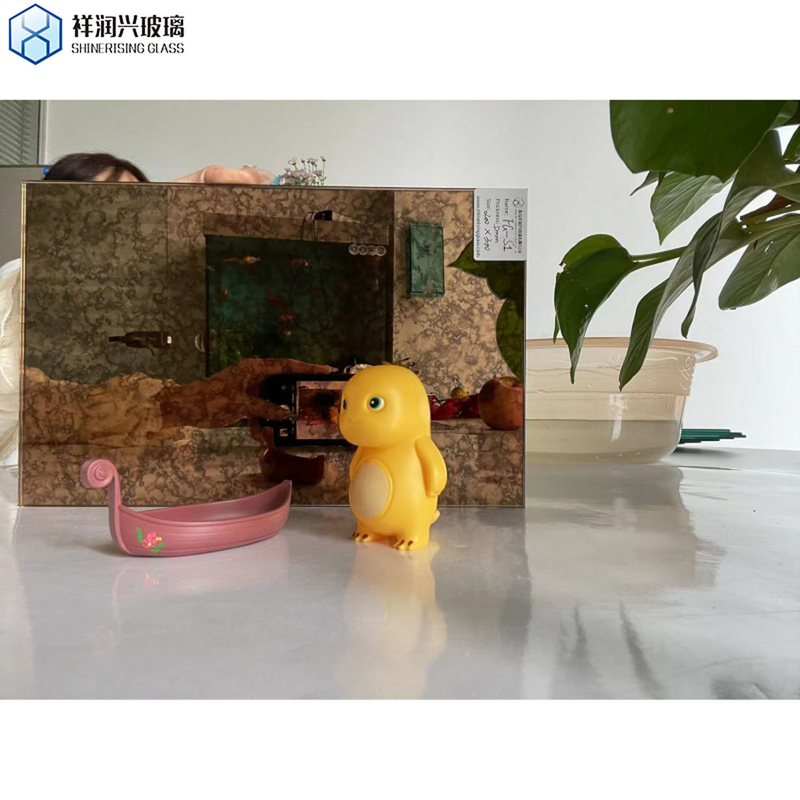 Subway Tiles Backsplash Antique Mirror Glass Sheet for Customized Home Decoration